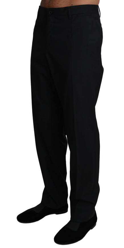 Dolce & Gabbana Black Wool Stretch Dress Trousers Pants - Ellie Belle