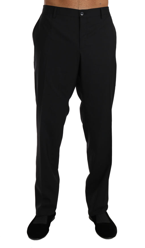 Dolce & Gabbana Black Wool Stretch Formal Trousers - Ellie Belle