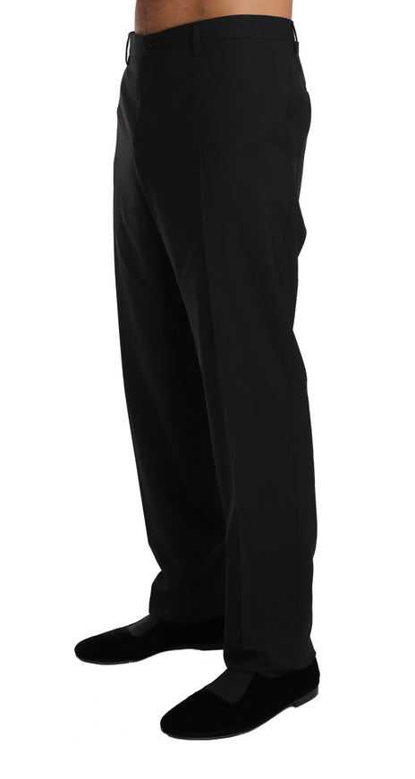 Dolce & Gabbana Black Wool Stretch Formal Trousers - Ellie Belle