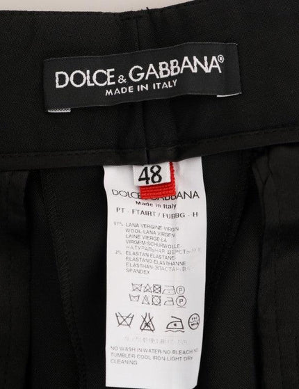 Dolce & Gabbana Black Wool Stretch Pants - Ellie Belle
