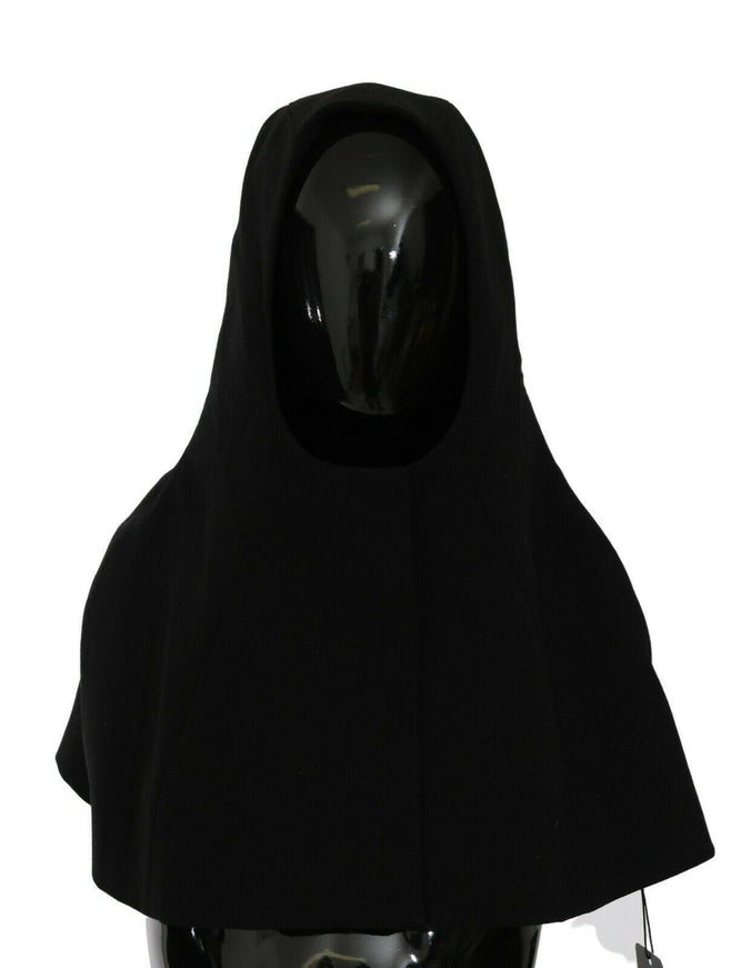 Dolce & Gabbana Black Wool Whole Head Hooded Scarf Hat - Ellie Belle