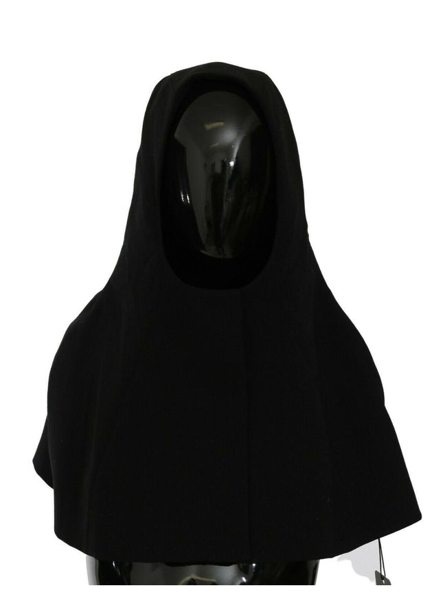 Dolce & Gabbana Black Wool Whole Head Hooded Scarf Hat - Ellie Belle