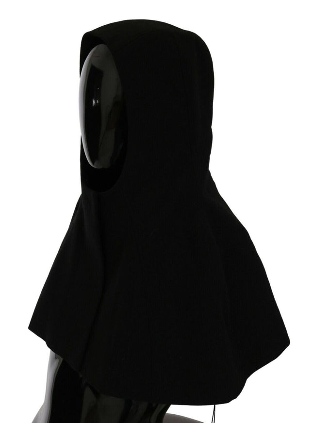 Dolce & Gabbana Black Wool Whole Head Hooded Scarf Hat - Ellie Belle