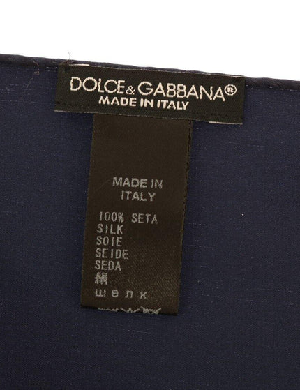Dolce & Gabbana Blue 100% Silk Square Men Handkerchief Scarf - Ellie Belle
