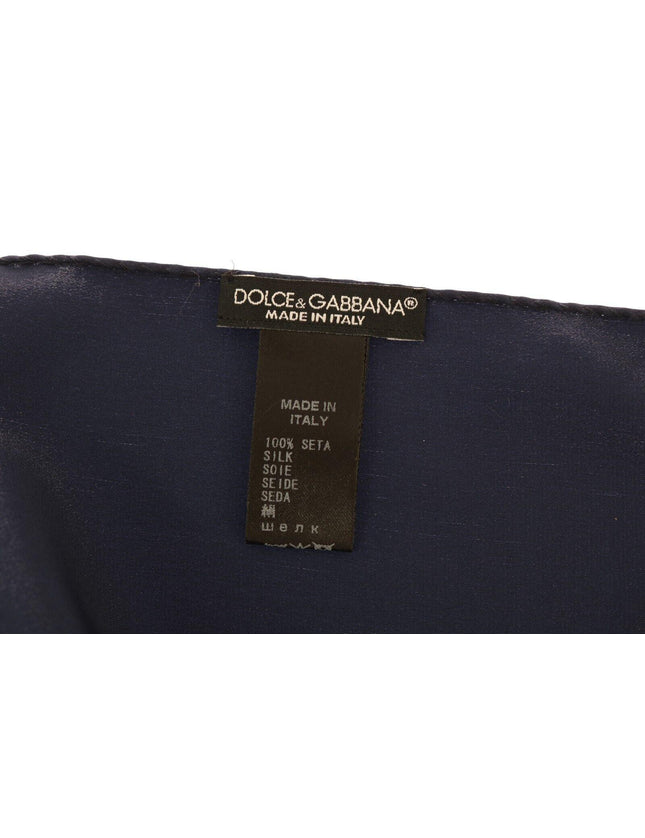 Dolce & Gabbana Blue 100% Silk Square Men Handkerchief Scarf - Ellie Belle