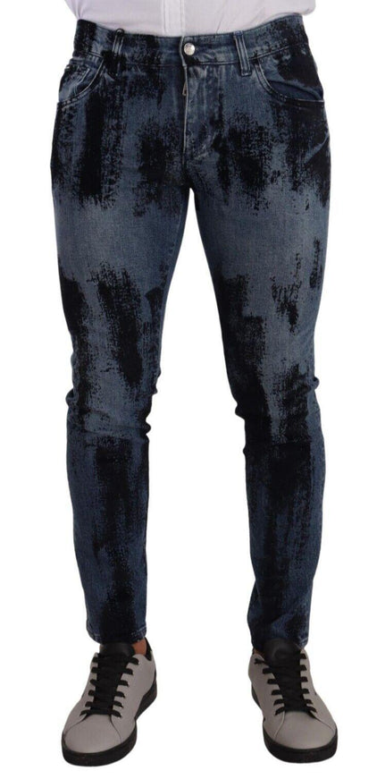 Dolce & Gabbana Blue Black Cotton Skinny Denim Jeans - Ellie Belle