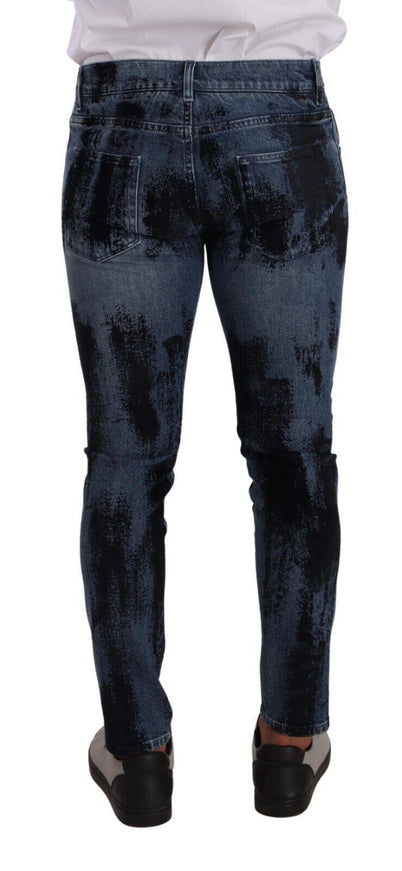 Dolce & Gabbana Blue Black Cotton Skinny Denim Jeans - Ellie Belle