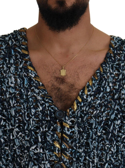 Dolce & Gabbana Blue Button Cardigan Fatto A Mano Sweater