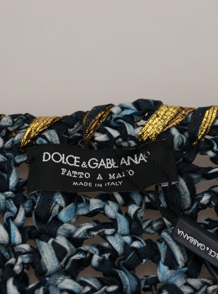 Dolce & Gabbana Blue Button Cardigan Fatto A Mano Sweater