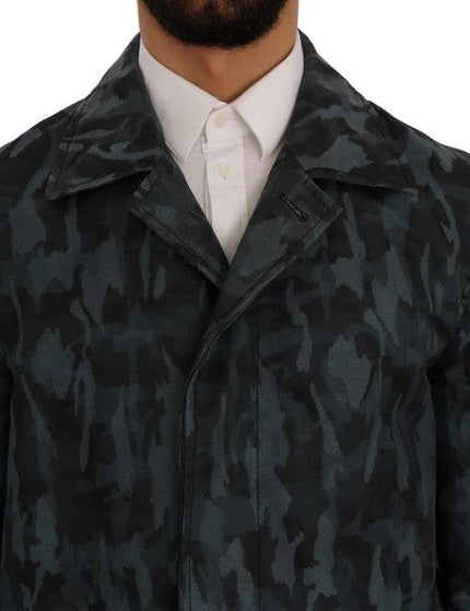 Dolce & Gabbana Blue Camouflage Trench Trench - Ellie Belle