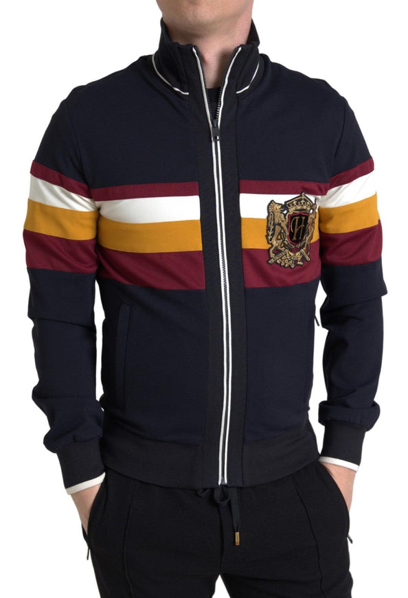 Dolce & Gabbana Blue Cardigan Heraldic Full Zip Sweater - Ellie Belle