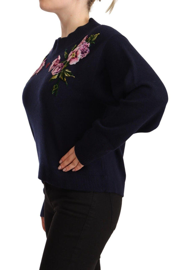 Dolce & Gabbana Blue Cashmere Crewneck Pullover Sweater - Ellie Belle