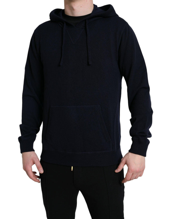 Dolce & Gabbana Blue Cashmere Hooded Pullover Sweater - Ellie Belle