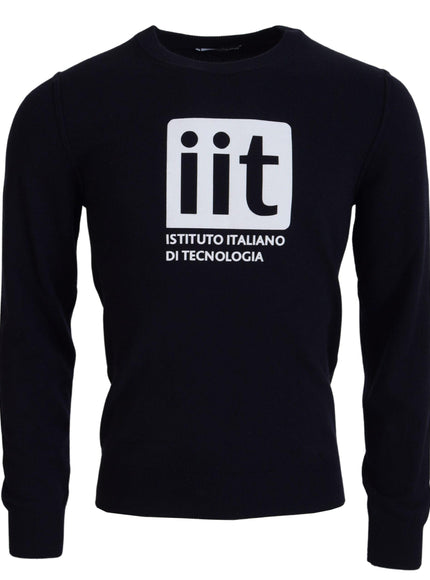 Dolce & Gabbana Blue Cashmere iit Print Pullover Sweater