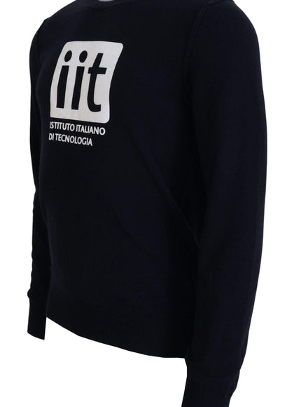 Dolce & Gabbana Blue Cashmere iit Print Pullover Sweater