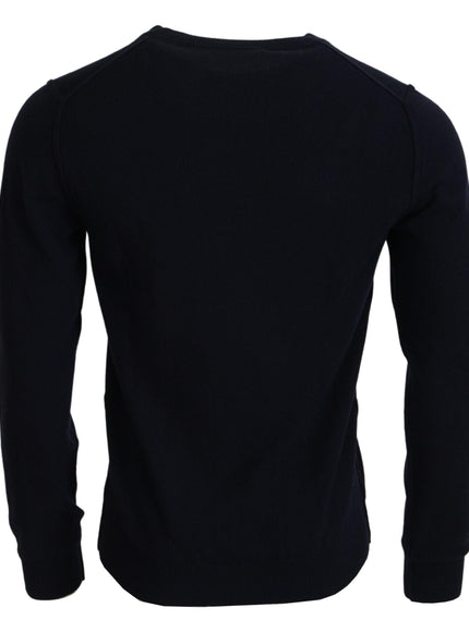 Dolce & Gabbana Blue Cashmere iit Print Pullover Sweater