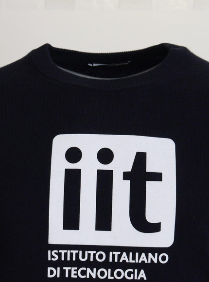 Dolce & Gabbana Blue Cashmere iit Print Pullover Sweater