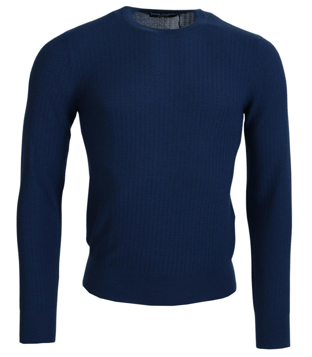Dolce & Gabbana Blue Cashmere Roundneck Pullover Sweater - Ellie Belle