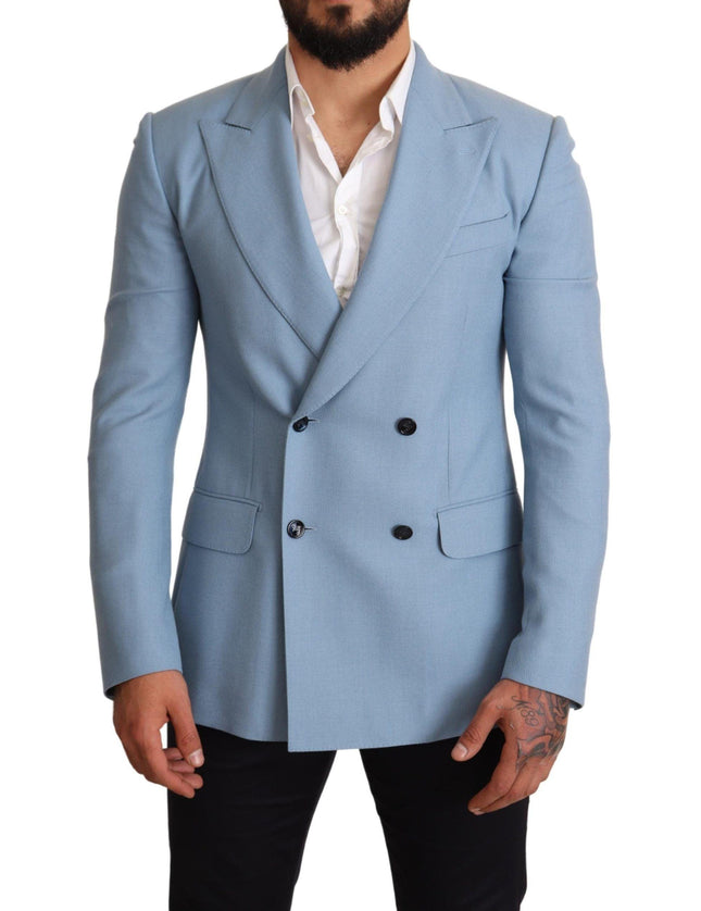 Dolce & Gabbana Blue Cashmere Silk Slim Fit Blazer Jacket - Ellie Belle