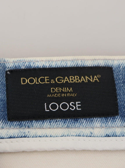Dolce & Gabbana Blue Ceasar Denim Cotton Loose Fit Jeans