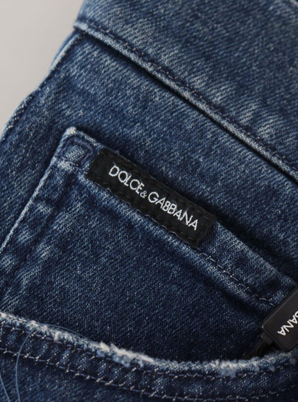 Dolce & Gabbana Blue Ceasar Denim Cotton Loose Fit Jeans
