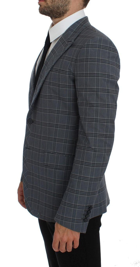 Dolce & Gabbana Blue Checkered Slim Fit Blazer Jacket - Ellie Belle