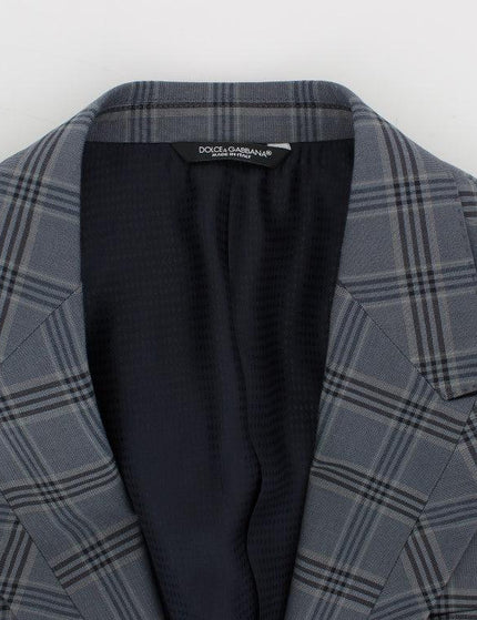 Dolce & Gabbana Blue Checkered Slim Fit Blazer Jacket - Ellie Belle
