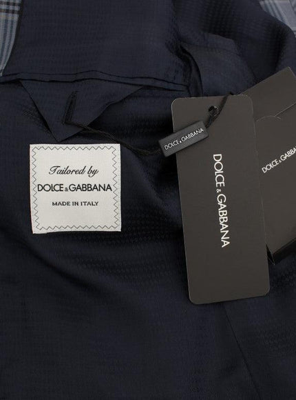 Dolce & Gabbana Blue Checkered Slim Fit Blazer Jacket - Ellie Belle