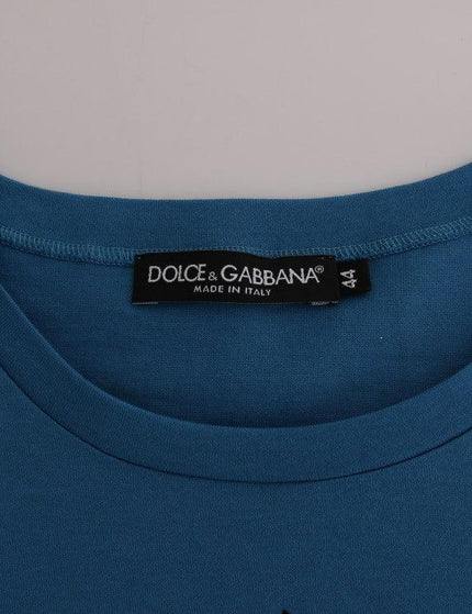 Dolce & Gabbana Blue Cotton 2017 Motive T-Shirt - Ellie Belle