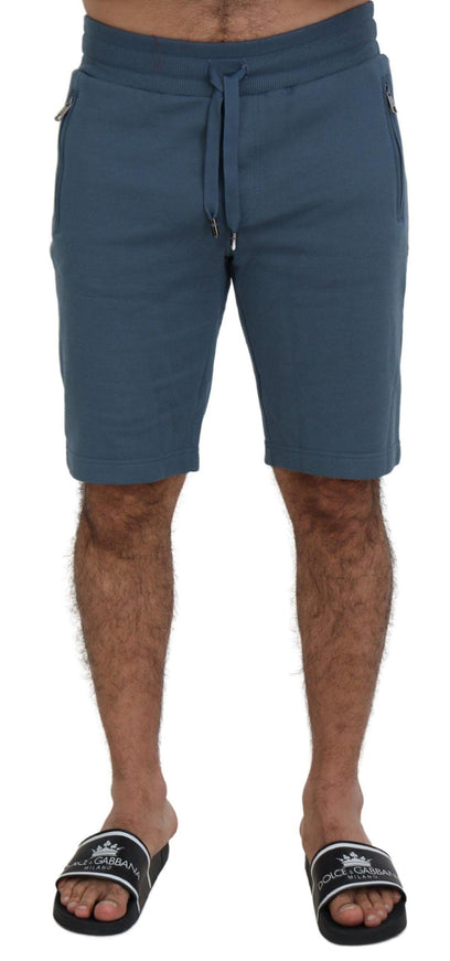 Dolce & Gabbana Blue Cotton Bermuda Casual Mens Shorts - Ellie Belle