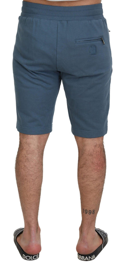 Dolce & Gabbana Blue Cotton Bermuda Casual Mens Shorts - Ellie Belle