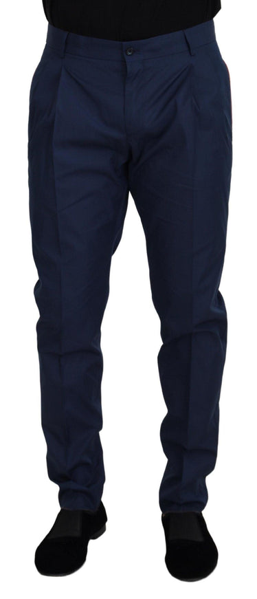 Dolce & Gabbana Blue Cotton Chino Formal Pants - Ellie Belle