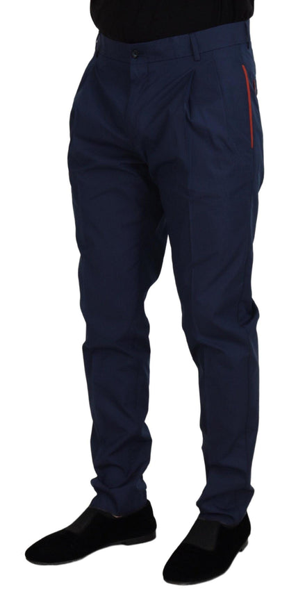 Dolce & Gabbana Blue Cotton Chino Formal Pants - Ellie Belle