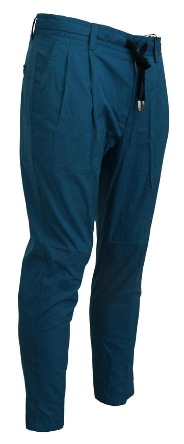 Dolce & Gabbana Blue Cotton Chinos Trousers Pants - Ellie Belle