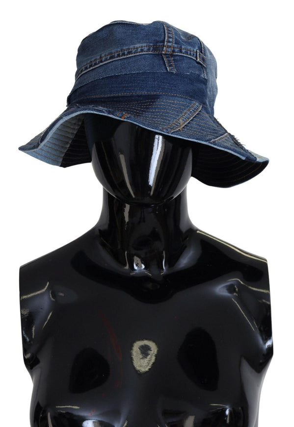 Dolce & Gabbana Blue Cotton Patchwork Denim Bucket Hat - Ellie Belle