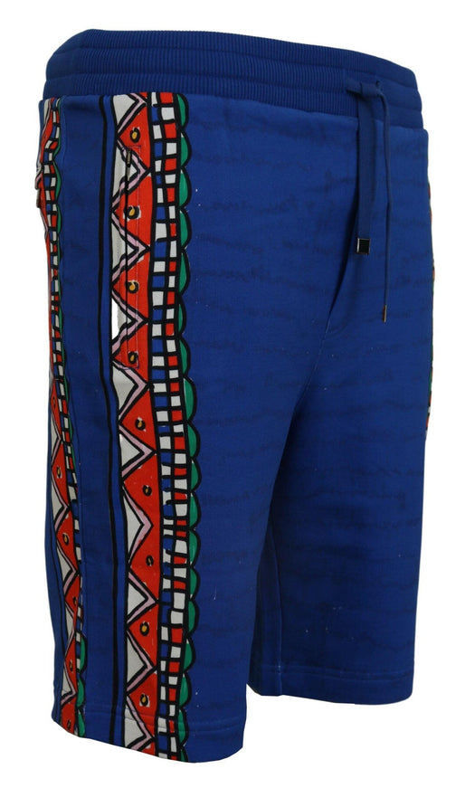 Dolce & Gabbana Blue Cotton Printed Bermuda Shorts - Ellie Belle