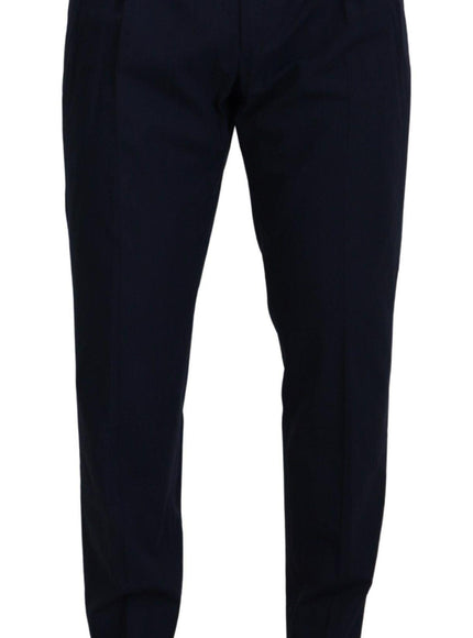 Dolce & Gabbana Blue Cotton Slim Trousers Chinos Pants