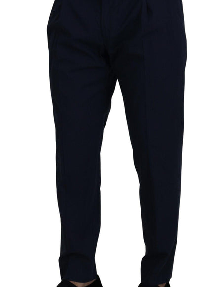 Dolce & Gabbana Blue Cotton Slim Trousers Chinos Pants
