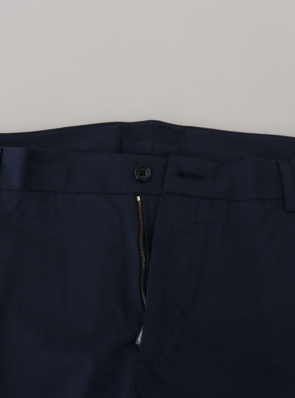 Dolce & Gabbana Blue Cotton Slim Trousers Chinos Pants