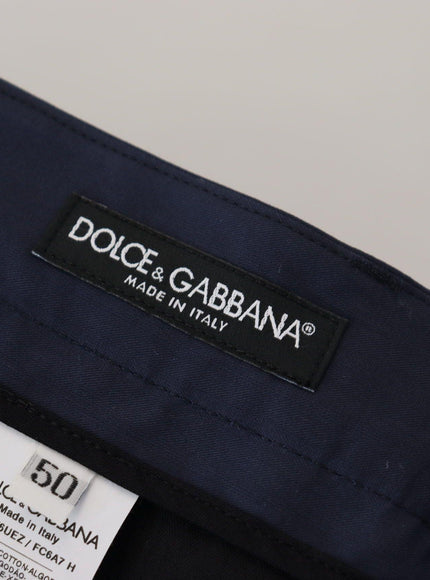 Dolce & Gabbana Blue Cotton Slim Trousers Chinos Pants
