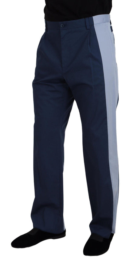 Dolce & Gabbana Blue Cotton Straight Fit Pants - Ellie Belle