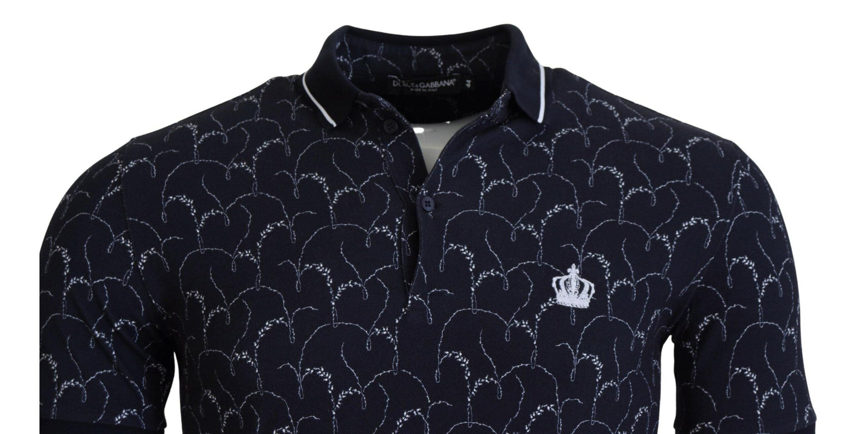 Dolce & Gabbana Blue Crown Collar Short Sleeve Polo T-shirt - Ellie Belle