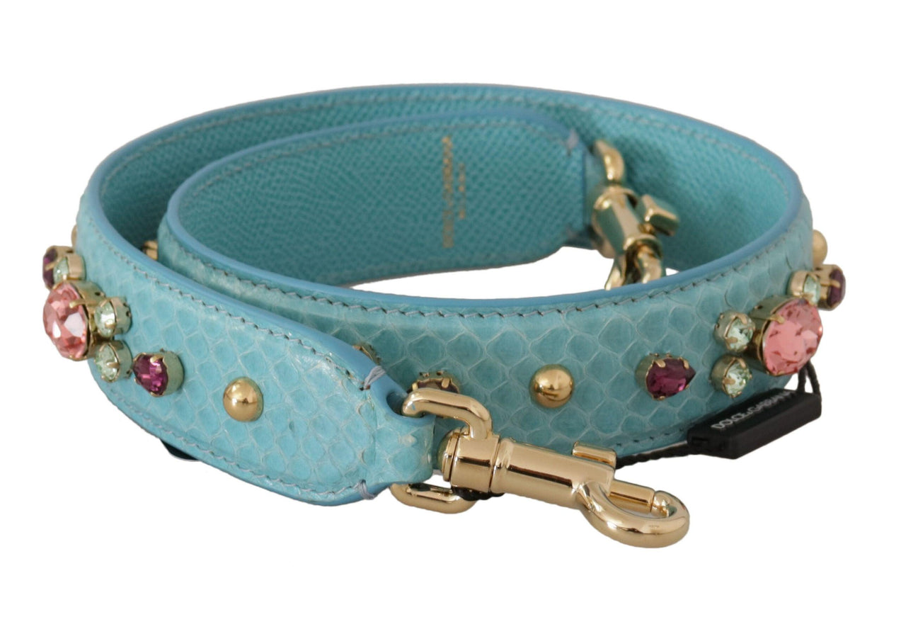 Dolce & Gabbana Blue Crystals Leather Bag Shoulder Strap - Ellie Belle