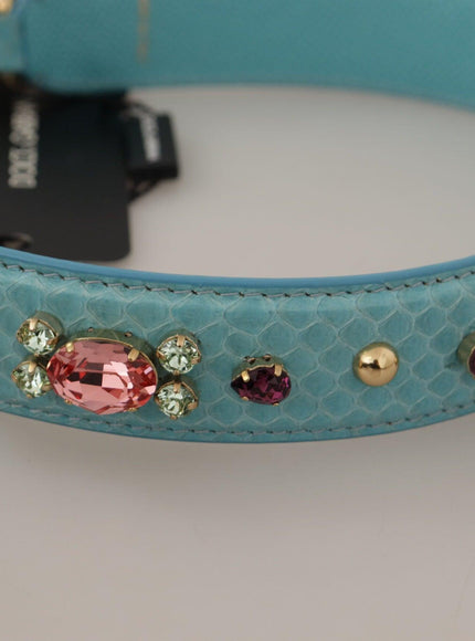 Dolce & Gabbana Blue Crystals Leather Bag Shoulder Strap - Ellie Belle