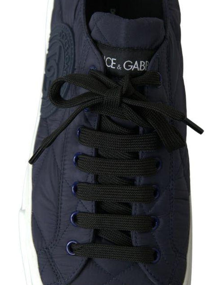 Dolce & Gabbana Blue DG Logo Quilted Casual Sneakers Shoes - Ellie Belle