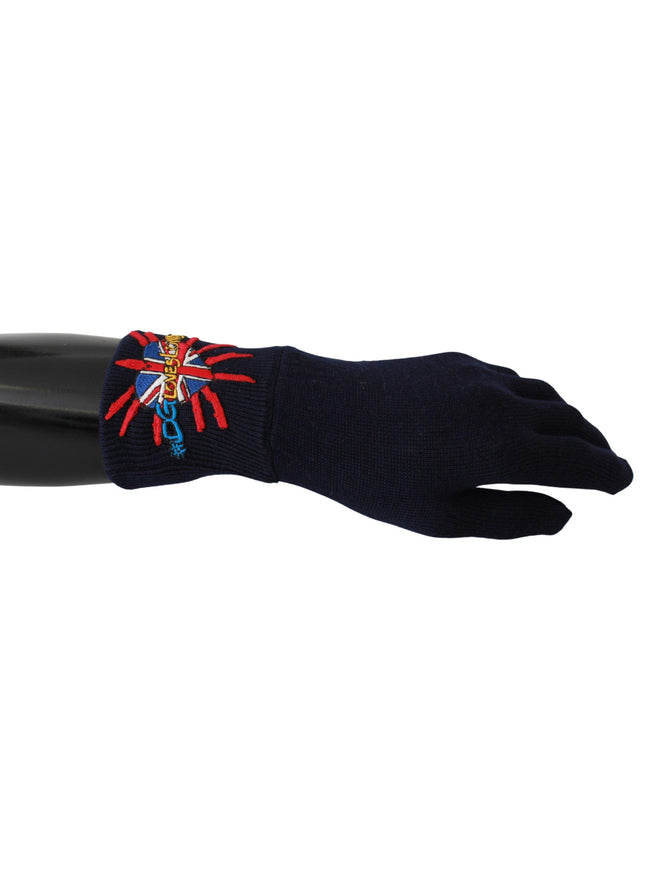 Dolce & Gabbana Blue #DGLovesLondon Embroidered Wool Gloves - Ellie Belle