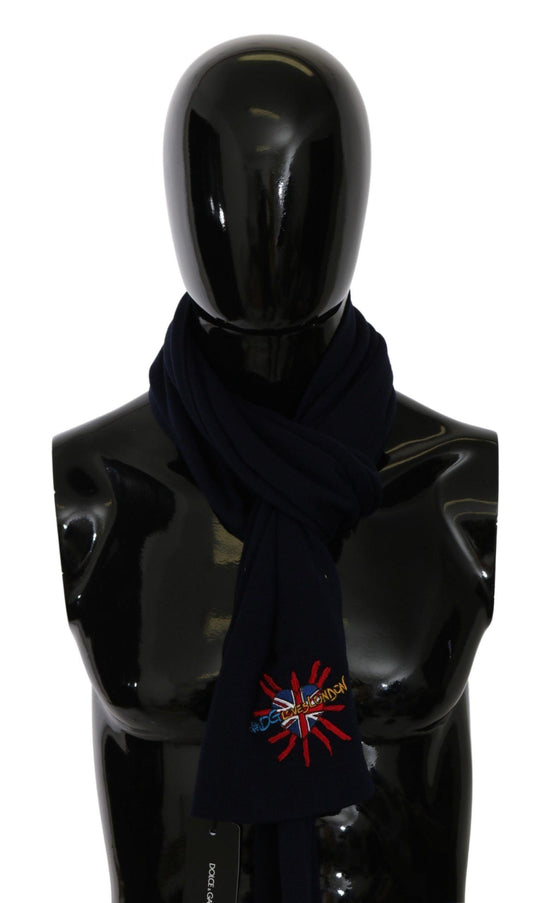 Dolce & Gabbana Blue #DGLovesLondon Wrap Shawl Wool Scarf - Ellie Belle