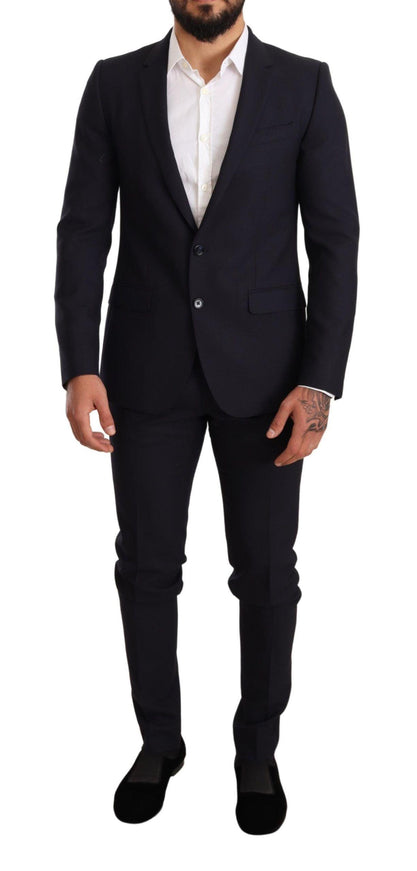 Dolce & Gabbana Blue Fantasy Slim Fit Wool MARTINI Suit - Ellie Belle