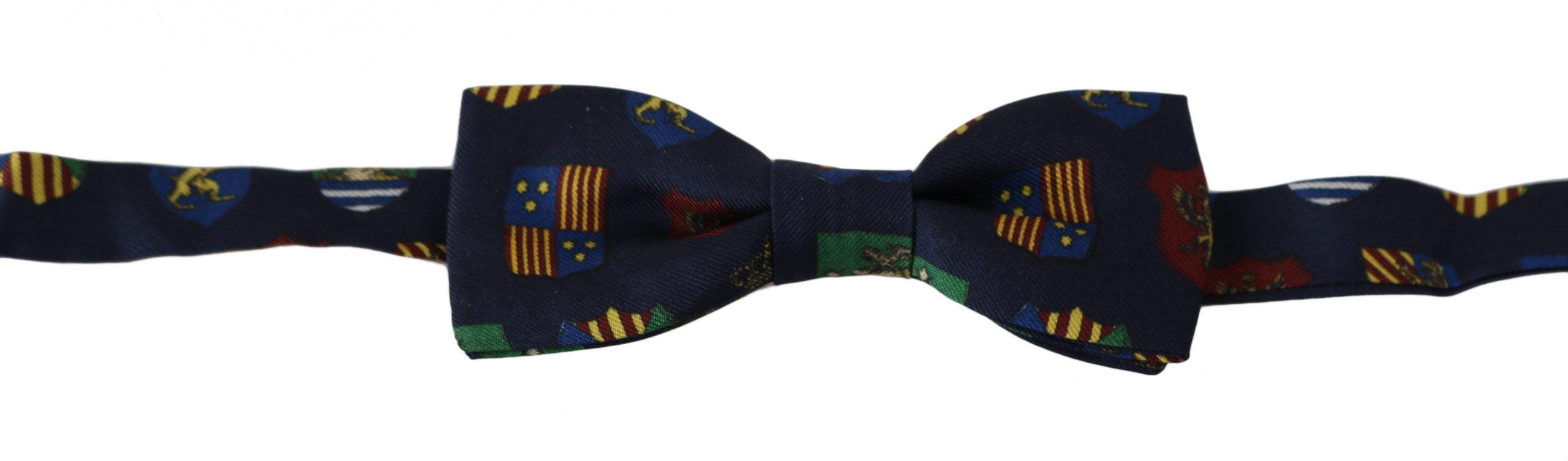 Dolce & Gabbana Blue Flags 100% Silk Adjustable Neck Papillon Men Bow Tie - Ellie Belle