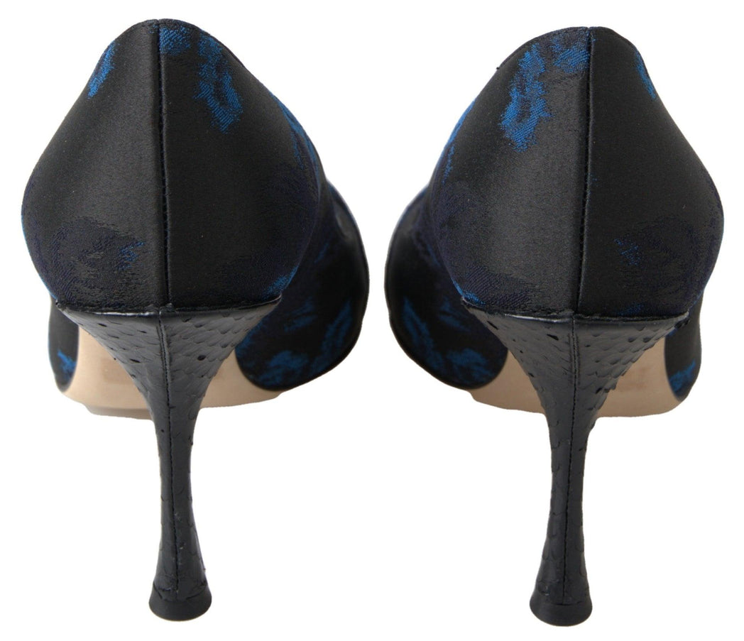 Dolce & Gabbana Ayers Crystal Pumps In Dark Blue